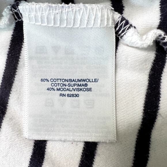 LANDS END‎ White Navy Breton Stripe Short Sleeve T-Shirt Womens 2X Beachy - Picture 5 of 6